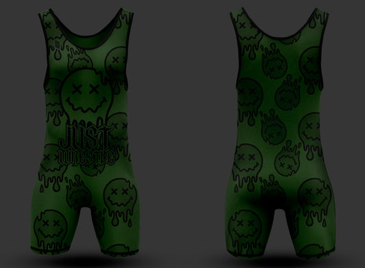 Just Wrestle military green Singlet