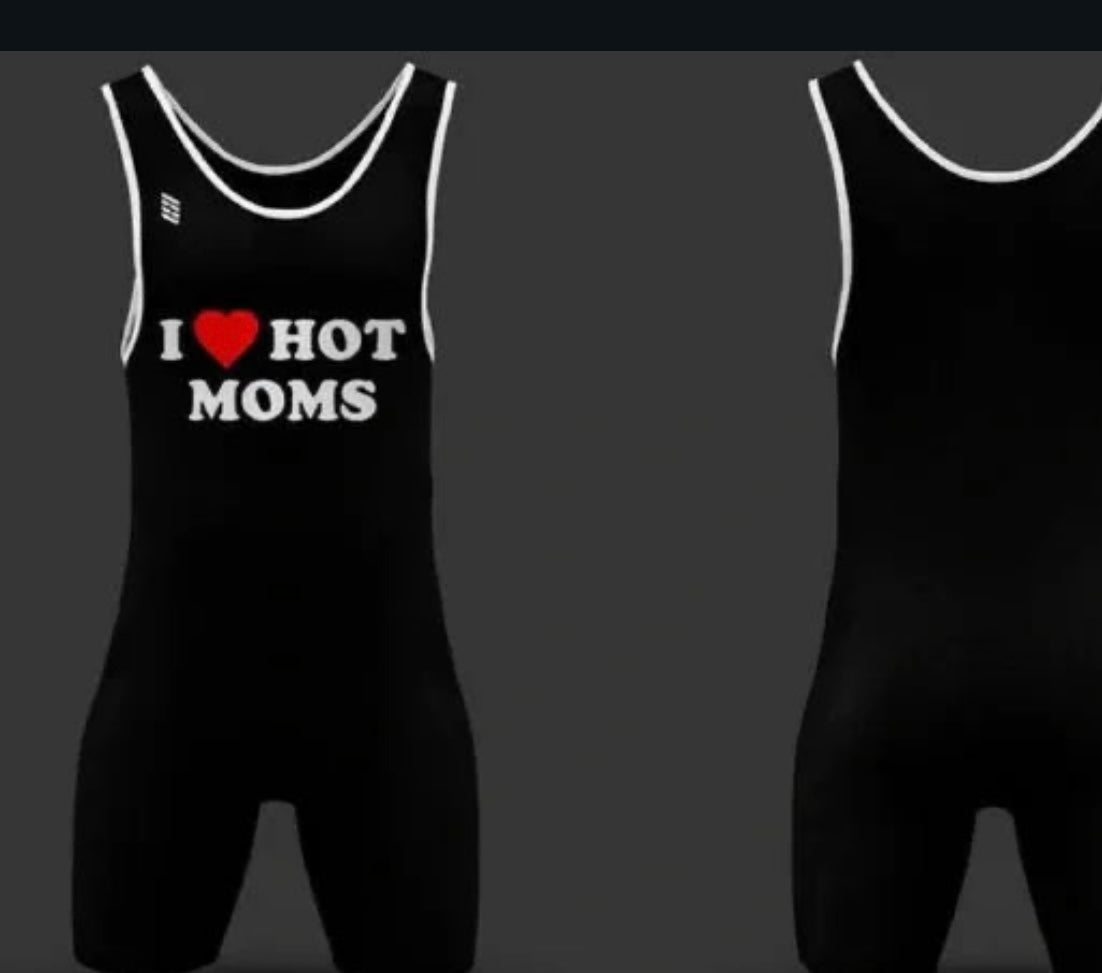 I heart Hot Mom Black Singlet