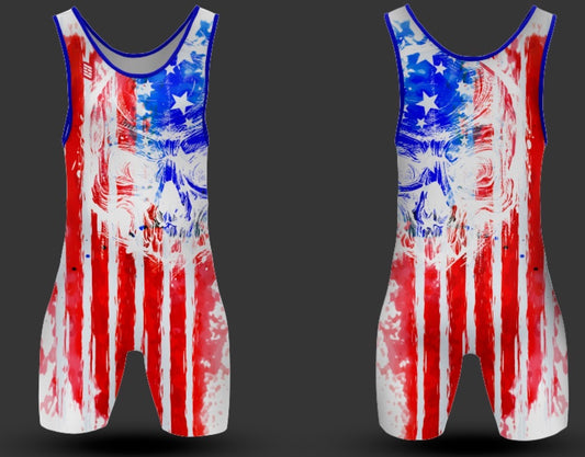 USA Skull  Wrestling Singlet