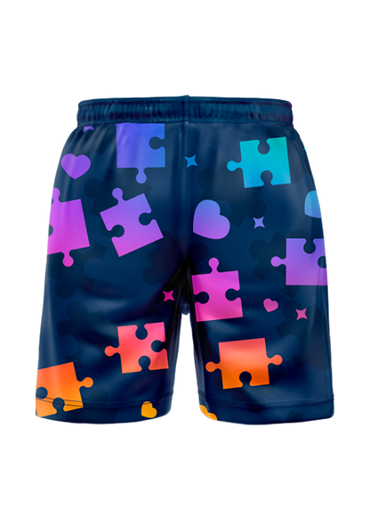 Autism Navy Blue  Fight Shorts