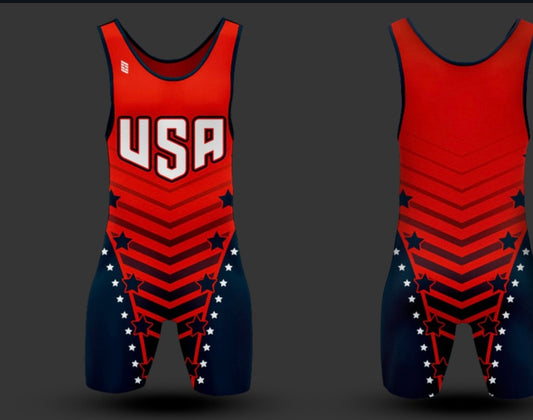 Usa  Stars Wrestling Singlet