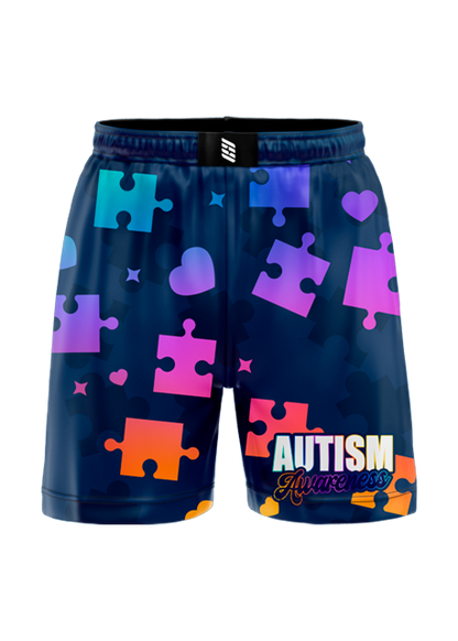 Autism Navy Blue  Fight Shorts