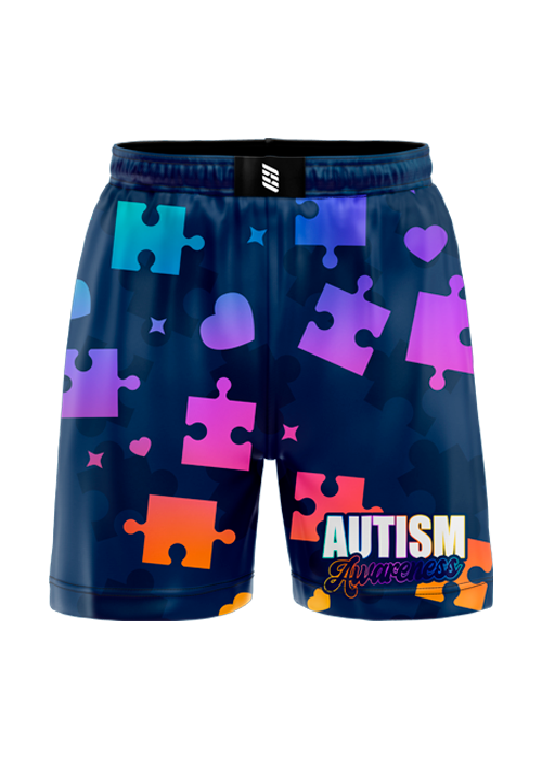 Autism Navy Blue  Fight Shorts