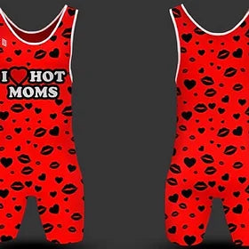 I Heart Hot Mom Red Singlet